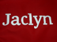 custom embroidered text