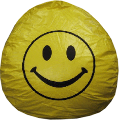 smiley, face, print, bean bag chair, beanbag