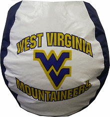 wvu, west, virginia, mountaineers, bean bag chair